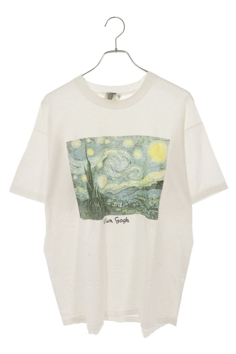 ヴィンテージ VINTAGE 大いさ:XL  90s  van Gogh 愛読者・ゴッホ 刷り上げるティーシャツ(白いこと)【106062】【BS99】【メンズ】【中古】bb51#rinkan*B