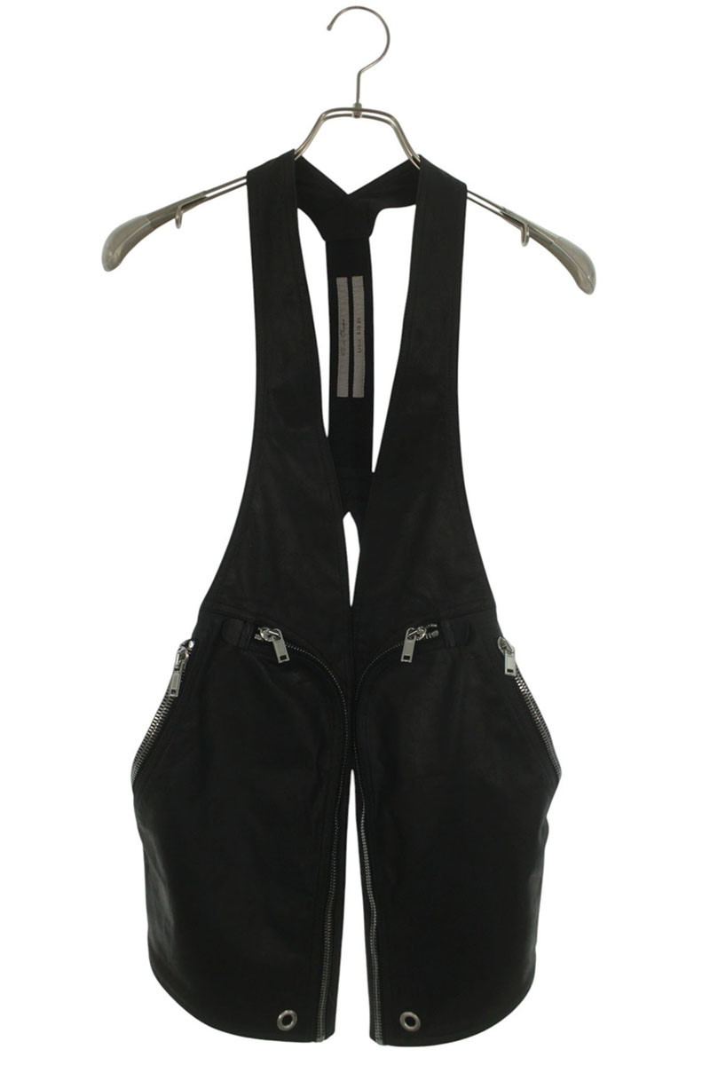 リックオウエンス Rick Owens 大きさ:52  24SS  RU01D3763-LSU バウハウス カーフレザーベスト(黒いこと)【615062】【SB01】【メンズ】【中古】bb356#rinkan*B