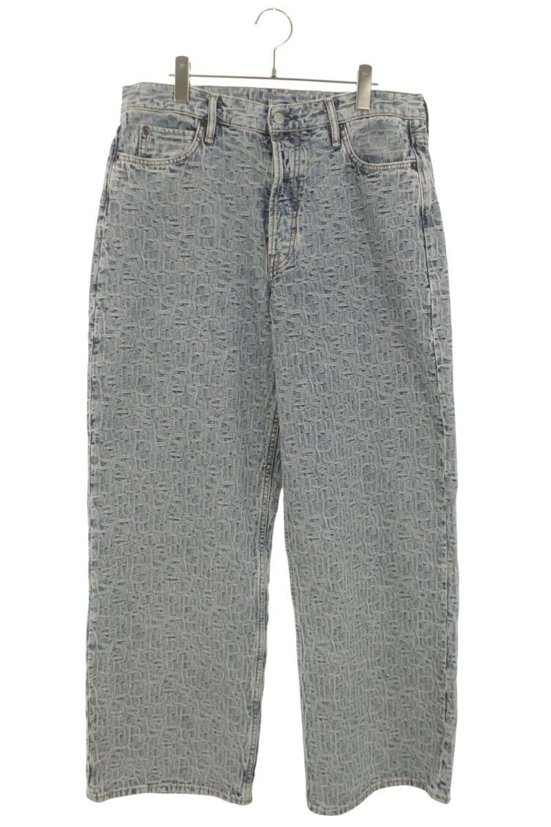 アクネストゥディオズ ACNE STUDIOS 大きさ:50  1981M FN MONOGRAM モノグラムロゴバギーデニムパンツ(インディゴ)【615062】【SB01】【メンズ】【中古】bb127#rinkan*B