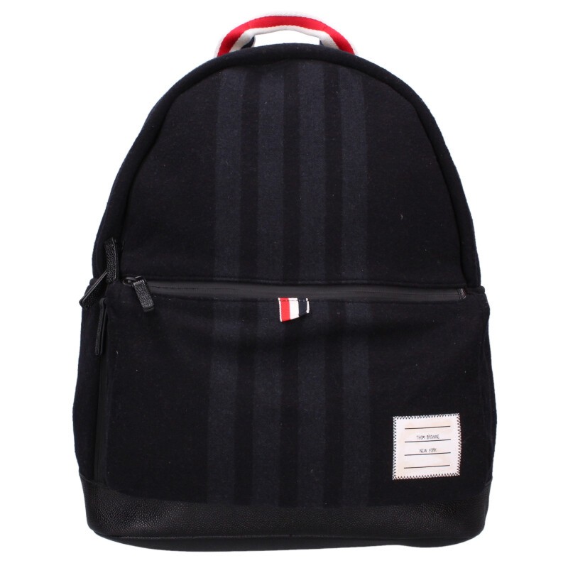 トム赤銅色 THOM BROWNE  4BARなめし革うつり変わりウールバックパック(黒いこと)【506062】【BS99】【小物】【中古】bb297#rinkan*B