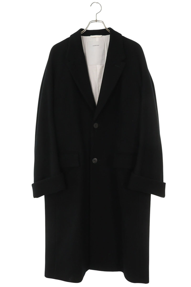 大層らしい厚地の外套 OVERCOAT 大きさ:M1  F25C031-NKM ノッチドラペルメルトンウールコート(黒いこと)【106062】【BS99】【メンズ】【中古】bb132#rinkan*B