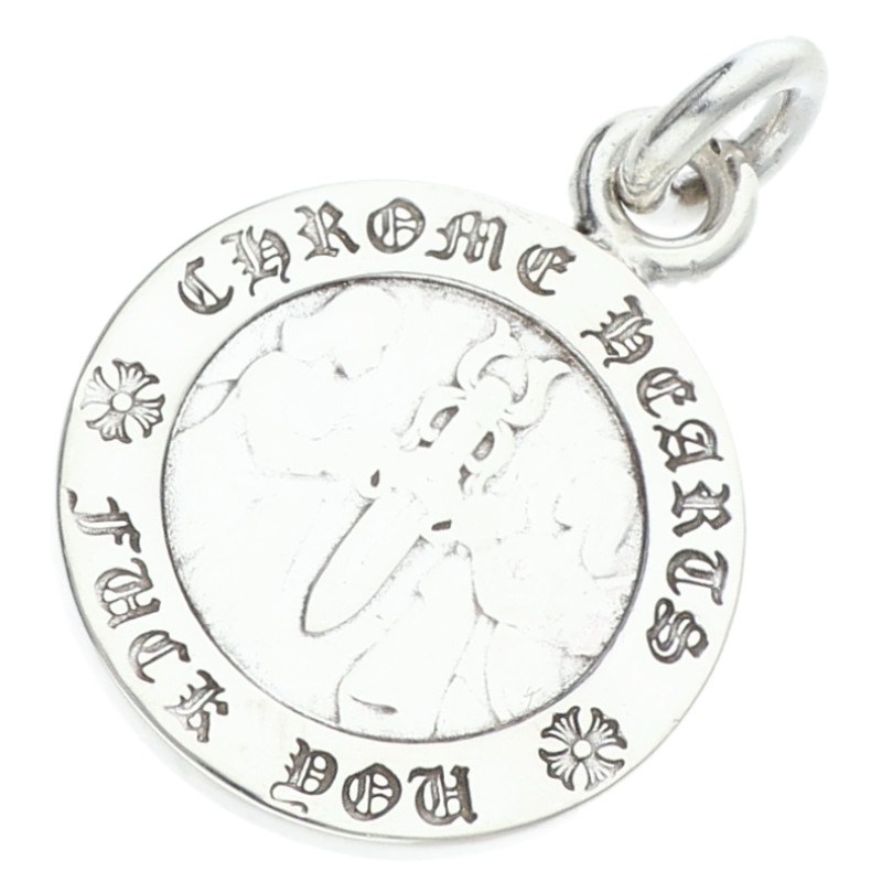 クロムハーツ Chrome Hearts   CHRM ANGL MDL エンジェルメダルチャーム V1 しろがね色首飾りとっ始め(しろがね色 6.28g)【325062】【os06】【小物】【中古】bb453#rinkan*B