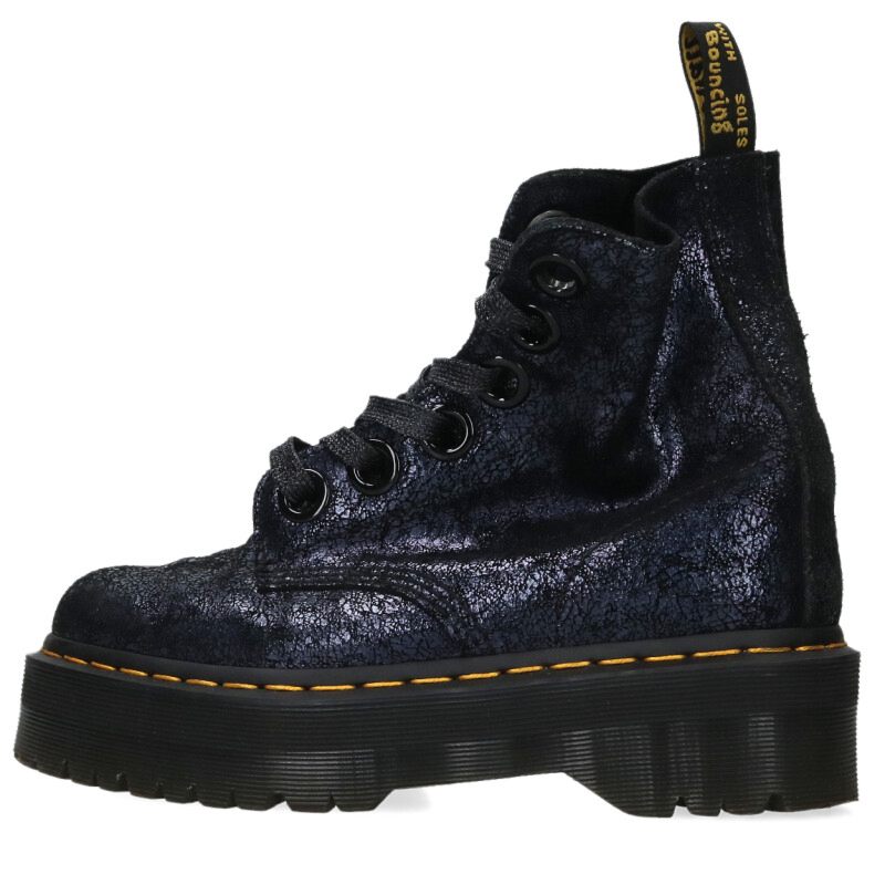 御医者さんマーチン Dr.Martens 大きさ:UK6  MOLLY ひび割れ産業厚底ブーツ(黒いこと調)【925062】【BS99】【メンズ】【小物】【中古】bb187#rinkan*B