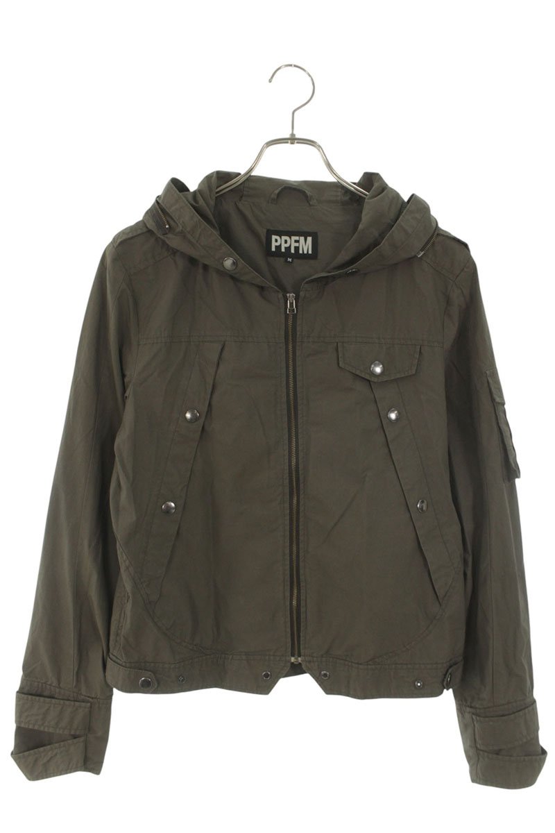 ピーピーエフエム PPFM PEYTONPLACEFORMEN 大きさ:M  35-05MG01 ジップアップフーデットブルゾン(カーキ)【106062】【BS99】【メンズ】【中古】bb380#rinkan*B