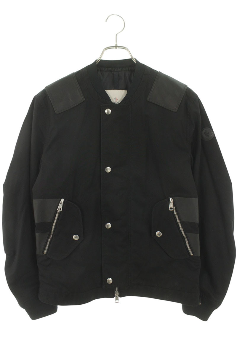 モンク線路 MONCLER 大きさ:1  VOLCAN ロゴワッペンジップアップブルゾン(黒いこと)【106062】【BS99】【メンズ】【中古】bb132#rinkan*B