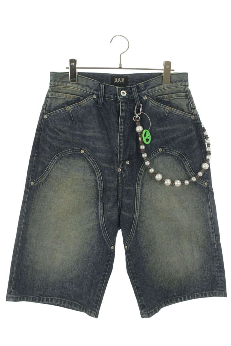 エフエーエフ FAF 大きさ:2  NEWCOMMUNE BAGGY DENIM  SHORTS チェーン店付き添い人ウォッシュドバギーデニムハーフパンツ(インディゴ)【915062】【SB01】【メンズ】【中古】bb78#rinkan*S