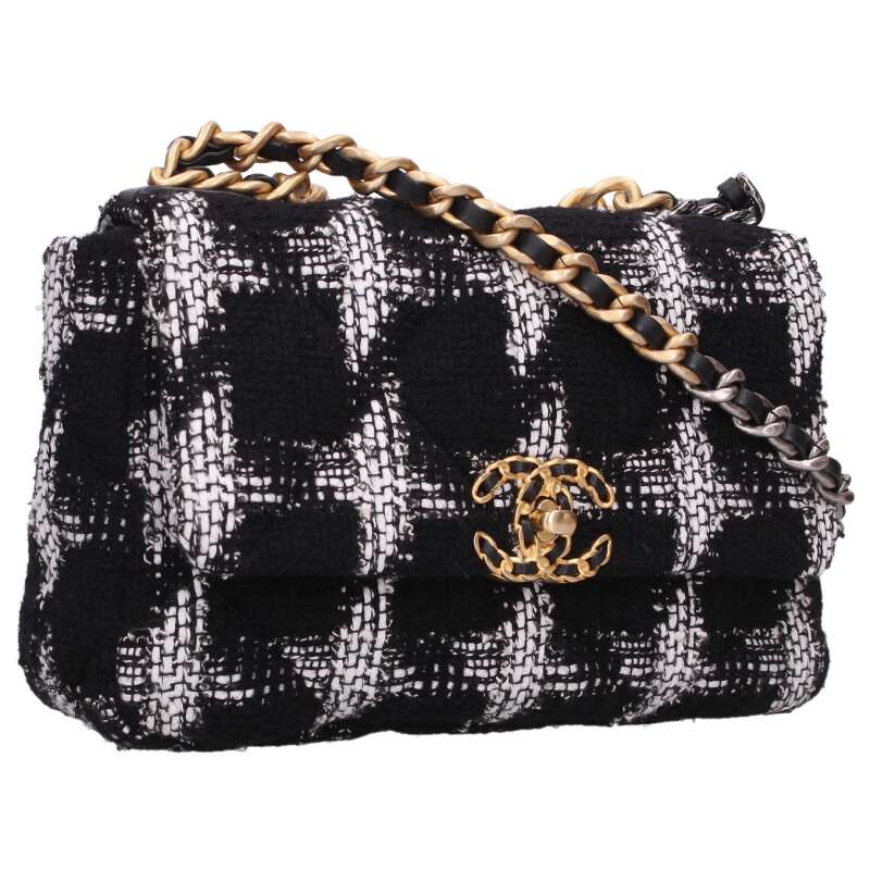 シャネル CHANEL   CHANEL19 AS1160 ココマークツイードチェーンショルダーバッグ(黒いこと調)【915062】【SS13】【小物】【中古】bb132#rinkan*B