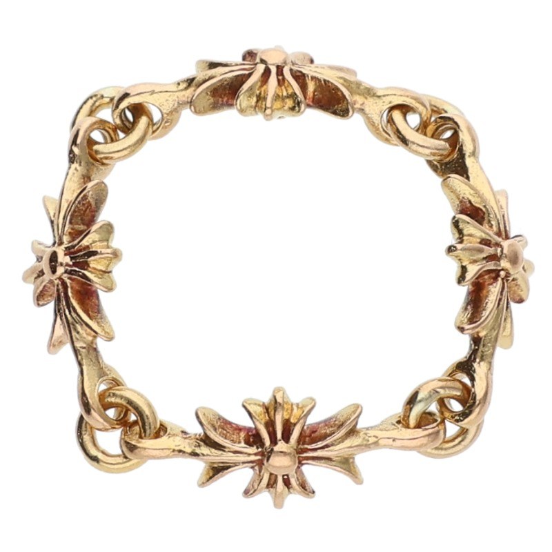 クロムハーツ Chrome Hearts 大きさ:14.5号  22K RING TNY E CH PLS タイニーECHつけ加える ゴールド輪っか(黄色ゴールド 3.85g)【025062】【GZ11】【小物】【中古】bb162#rinkan*B