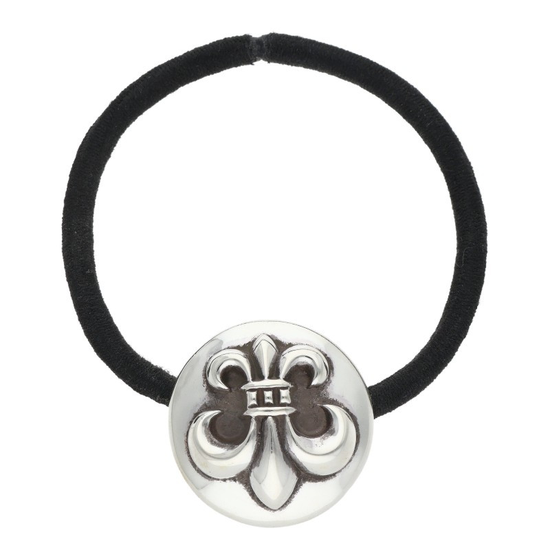 クロムハーツ Chrome Hearts   HAIRBAND BSフレアボタンヘアゴム シルバーコンチョ(しろがね色 総掛け目17.04g)【225062】【GZ11】【小物】【中古】bb51#rinkan*B