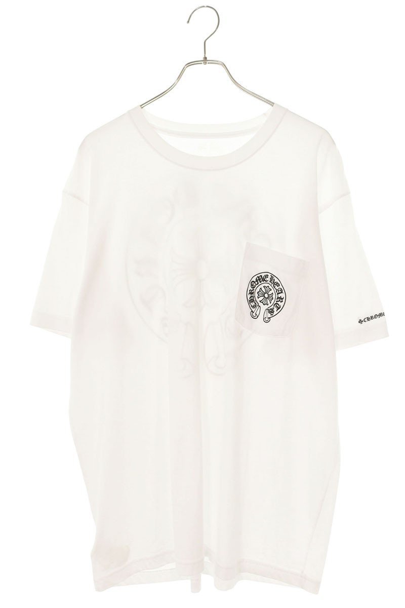 クロムハーツ Chrome Hearts 大きさ:XL  CH T-SHRT 1 バックホースシュープリントティーシャツ(白いこと×黒いこと)【125062】【os06】【メンズ】【中古】bb453#rinkan*A