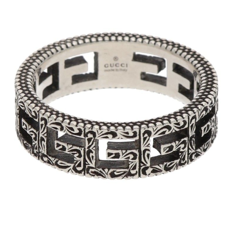 グッチ GUCCI　サイズ:17/16号 スクエアGリング(シルバー 5.22g)【707062】【BS99】【小物】【中古】bb344#rinkan*B｜RINKAN