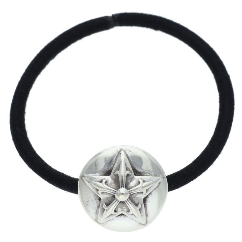 クロムハーツ Chrome Hearts   HAIRBAND スターボタンヘアゴム シルバーコンチョ(しろがね色 総掛け目15.71g)【225062】【SJ02】【小物】【中古】bb431#rinkan*B
