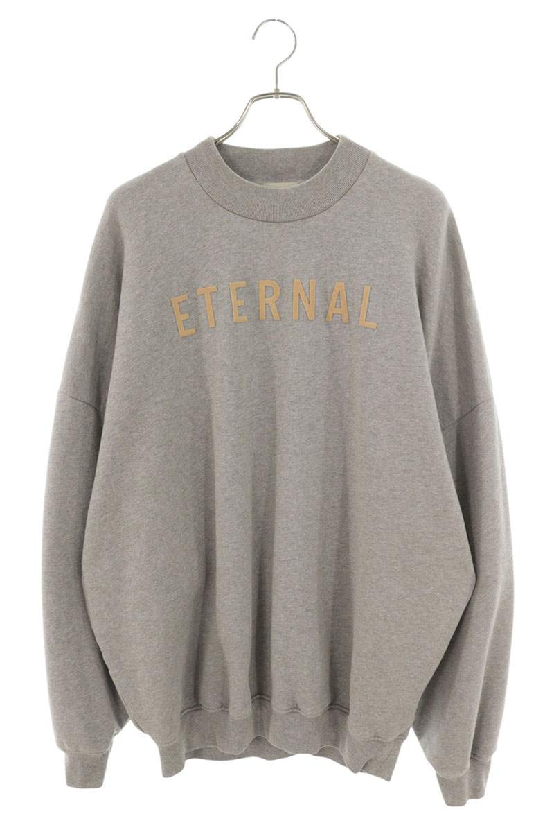 フィアオブゴッド FEAR OF GOD 大きさ:L フロントフェルトロゴスウェット(薄墨色)【425062】【BS99】【メンズ】【中古】bb380#rinkan*B