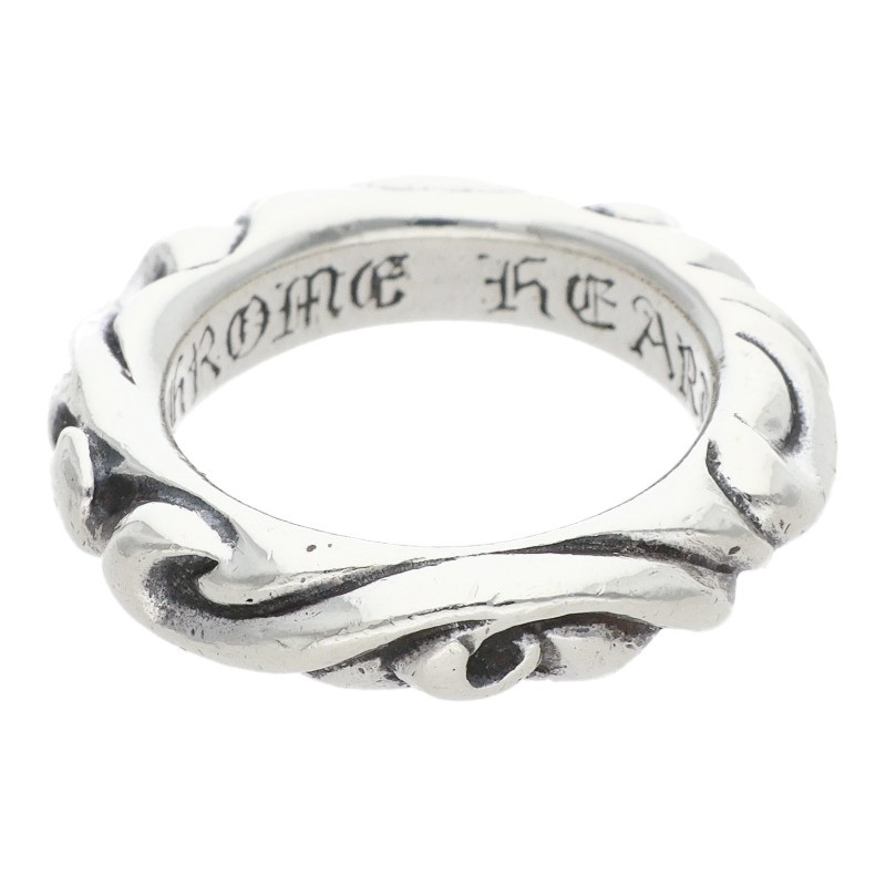 クロムハーツ Chrome Hearts　サイズ:4号 SCRL BAND スクロールバンド シルバーリング(シルバー 5.47g)【225062】【SS07】【小物】【中古】bb462#rinkan*B｜RINKAN