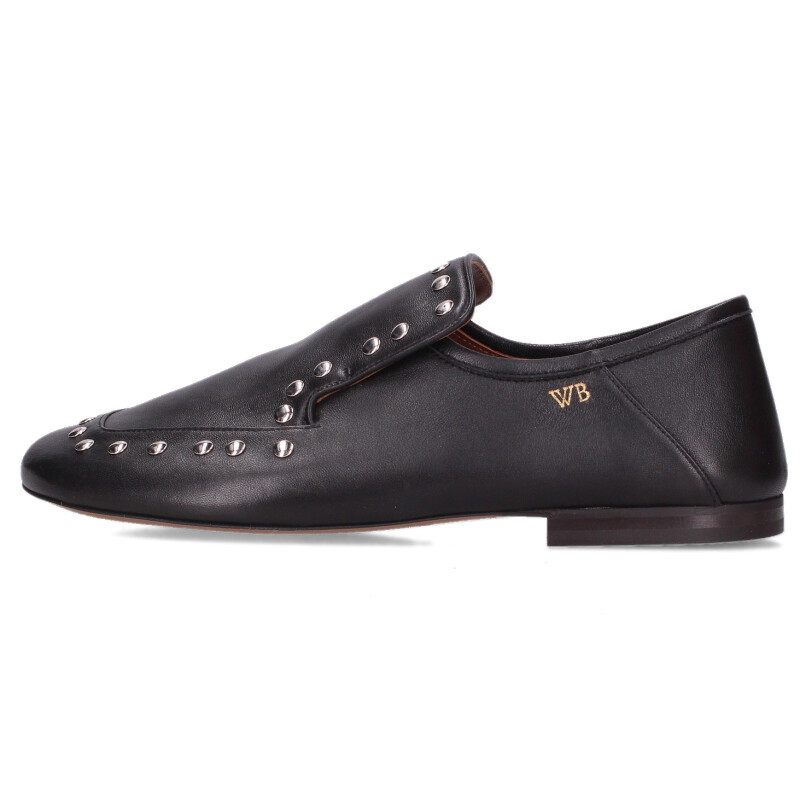 ウェールズボナー WALES BONNER 大きさ:39  Dakar studded loafers スタッズかざり付けるローファーシューズ(黒いこと×しろがね色)【925062】【BS99】【レディース】【小物】【中古】bb187#rinkan*A