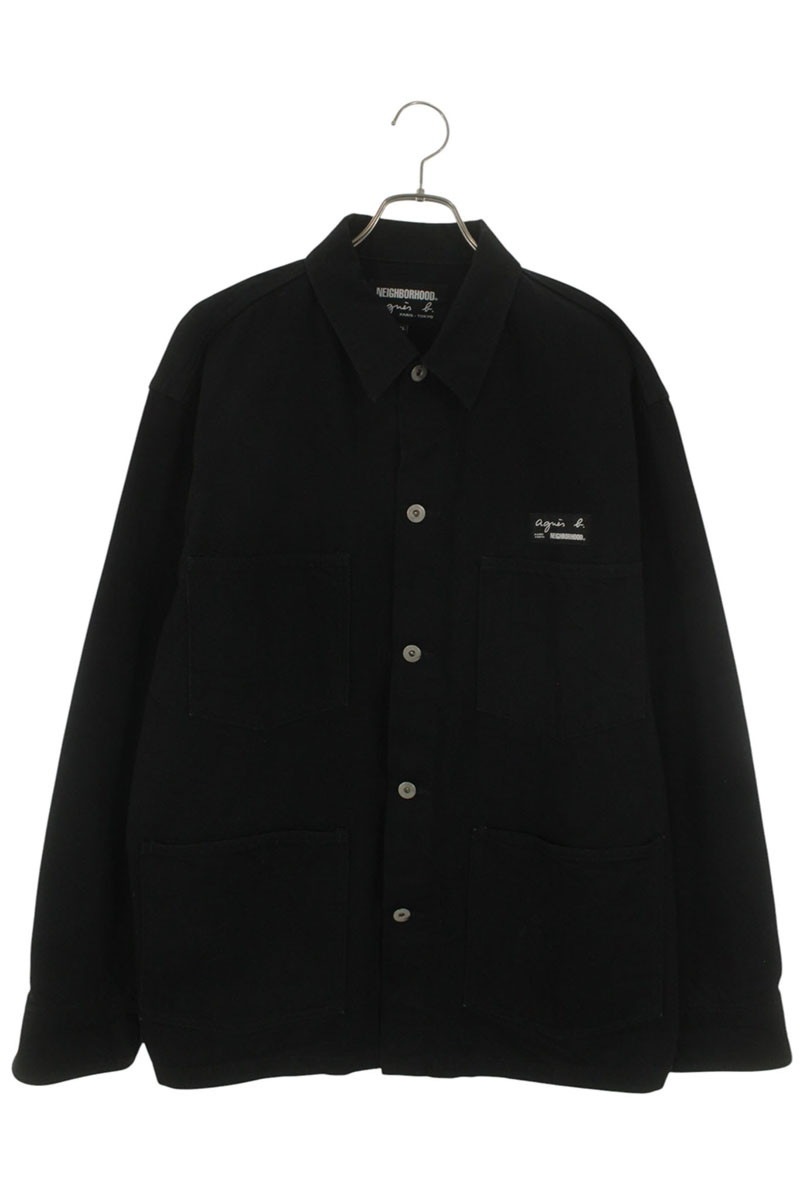 ネイバーフッド NEIGHBORHOOD ×アニエスベー agnes b 大きさ:XL  2527270N-JKM03S ロゴデザインバックプリントブルゾン(黒いこと)【106062】【BS99】【メンズ】【中古】bb389#rinkan*B