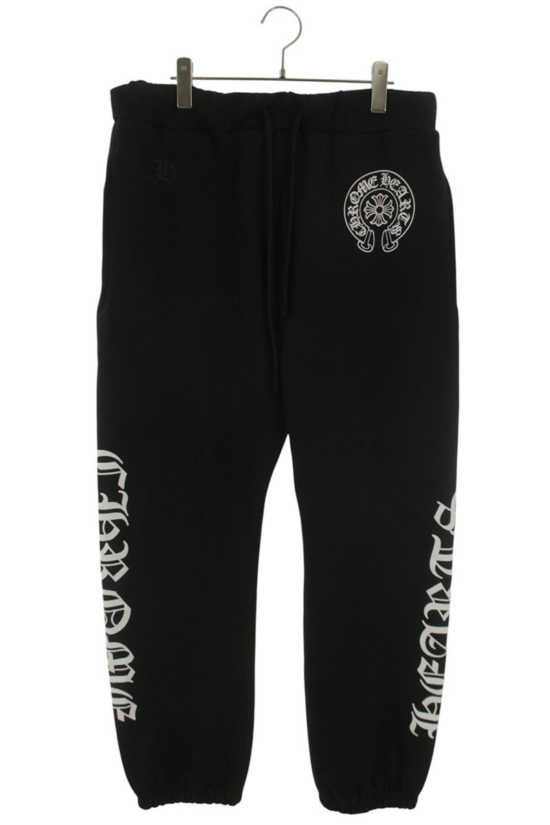 クロムハーツ Chrome Hearts 大きさ:M  SWEAT PANTS サイドロゴプリントスウェットロングパンツ(黒いこと)【225062】【SJ02】【メンズ】【中古】bb415#rinkan*A