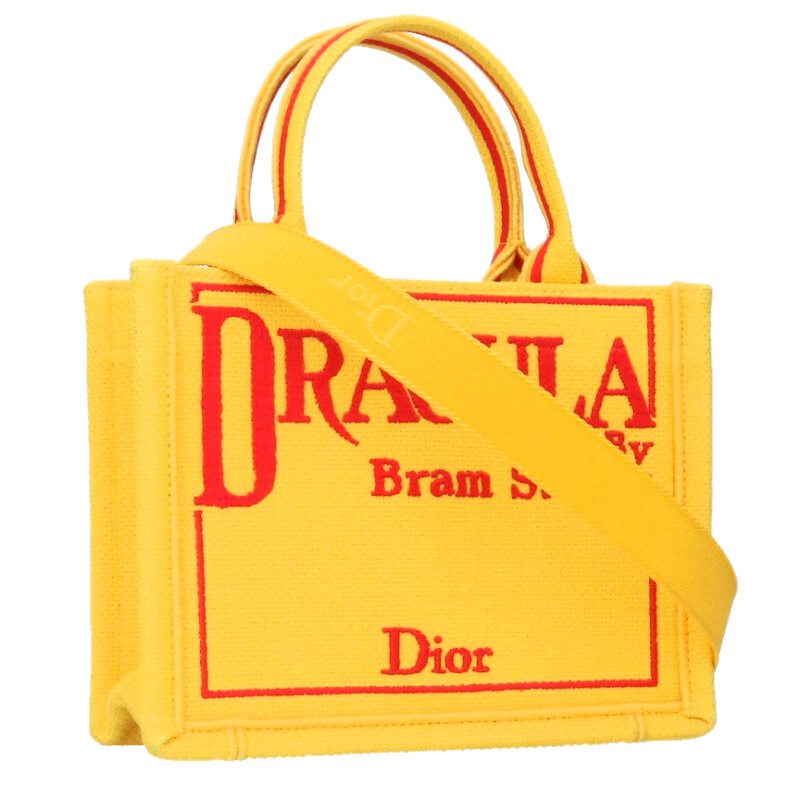 ディオール DIOR　 BOOK TOTE ストラップ付ミニショルダーバッグ(イエロー&times;レッド)【325062】【OM10】【小物】【中古】bb134#rinkan*A｜RINKAN