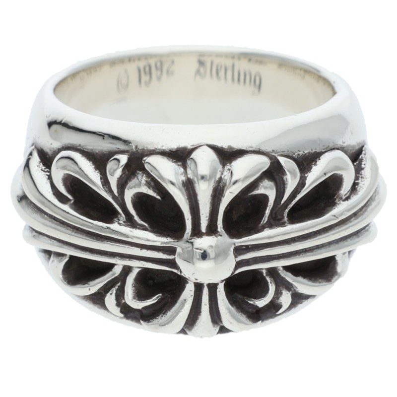 クロムハーツ Chrome Hearts 大きさ:10号  FLRL CRS フローラルクロス しろがね色輪っか(しろがね色 15.82g)【525062】【FK04】【小物】【中古】bb297#rinkan*B