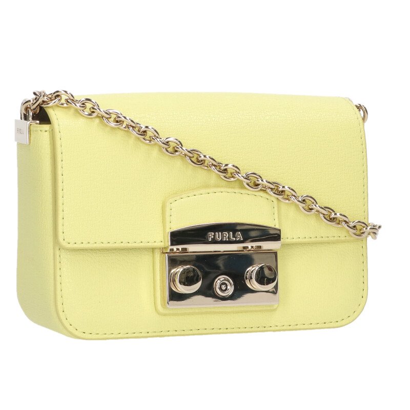 フルラ FURLA   大都市 WB00789 クロスボディレザーチェーンショルダーバッグ(黄色×ゴールド)【706062】【BS99】【小物】【中古】bb30#rinkan*A