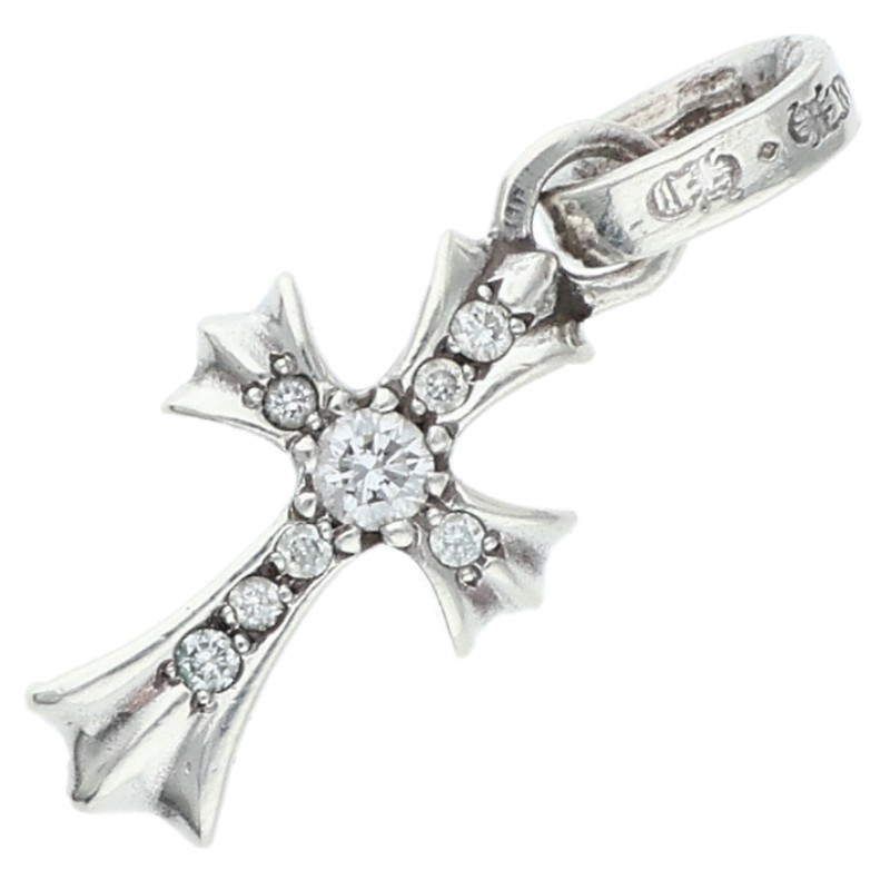 クロムハーツ Chrome Hearts   CRS BBYFAT P DMND ベイビーファット PAVE金剛石 惹き付ける しろがね色頸飾りいの一番(しろがね色×せつ然たる 1.84g)【525062】【NO05】【小物】【中古】bb209#rinkan*B