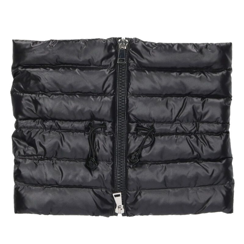 モンク線路 MONCLER   SCARF ジップアップダウンネックウォーマー(黒いこと)【706062】【BS99】【小物】【中古】bb356#rinkan*A