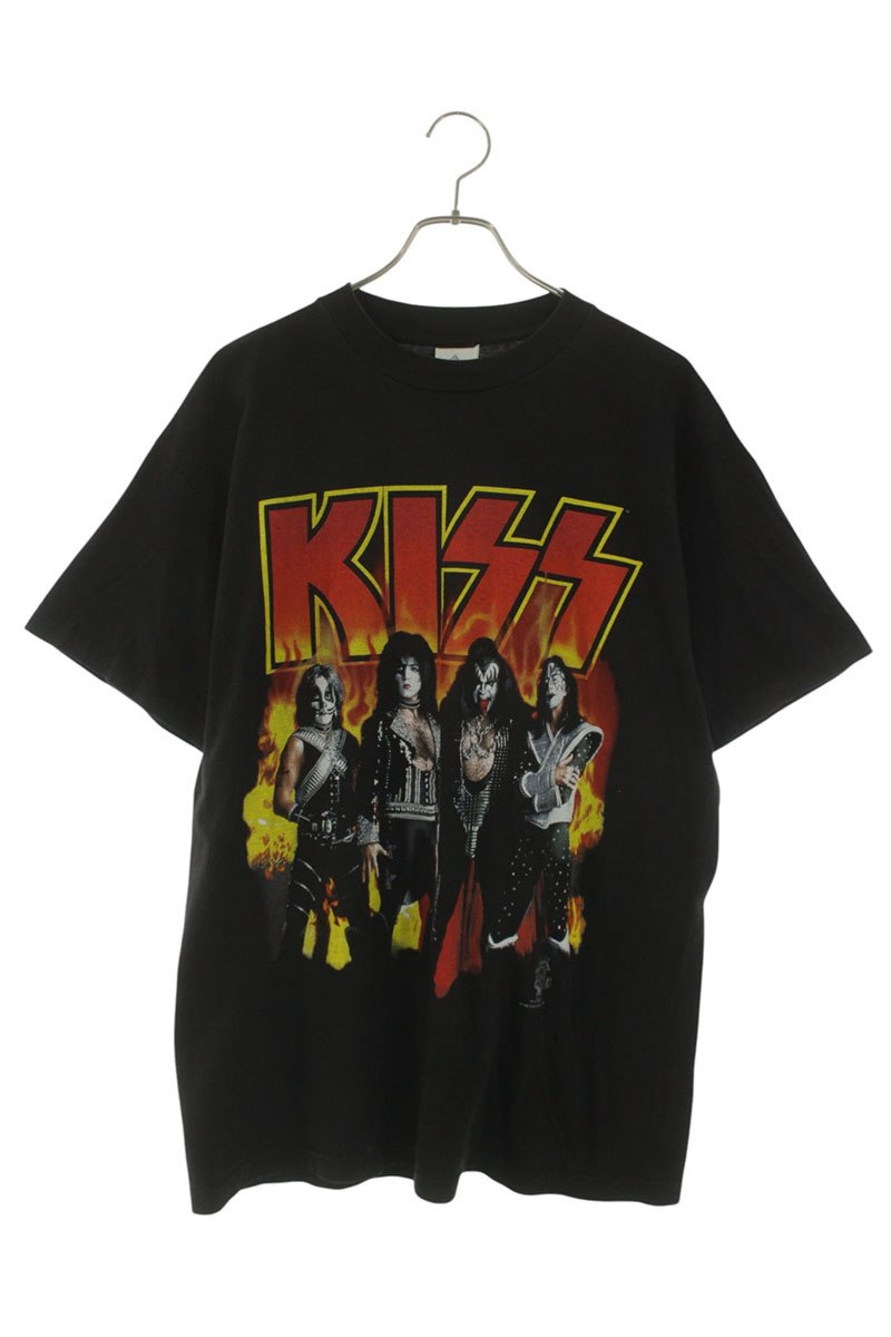 ヴィンテージ VINTAGE 大きさ:L  KISS 口づけ ALIVE WORLDWIDE96 97刷り上げるティーシャツ(黒いこと)【525062】【BS99】【メンズ】【中古】bb411#rinkan*B