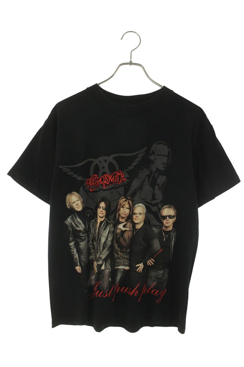 ヴィンテージ VINTAGE ×空山基 大きさ:M  AEROSMITH エアロスミス GIANT JUST PUSH PLAY刷り上げるティーシャツ(黒いこと)【525062】【BS99】【メンズ】【中古】bb411#rinkan*B