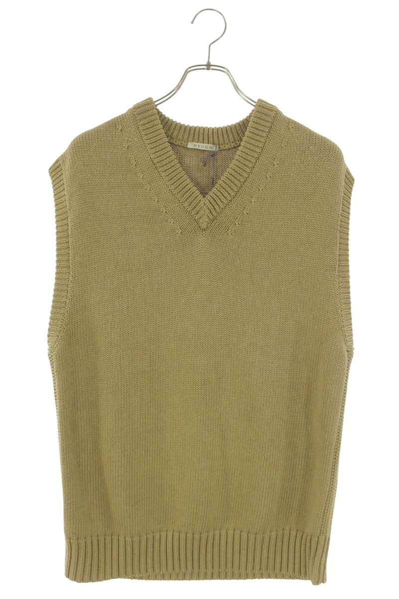 ユーゲン HEUGN 大きさ:3 Vネックニットベスト(ベージュ)【525062】【BS99】【メンズ】【中古】bb78#rinkan*A