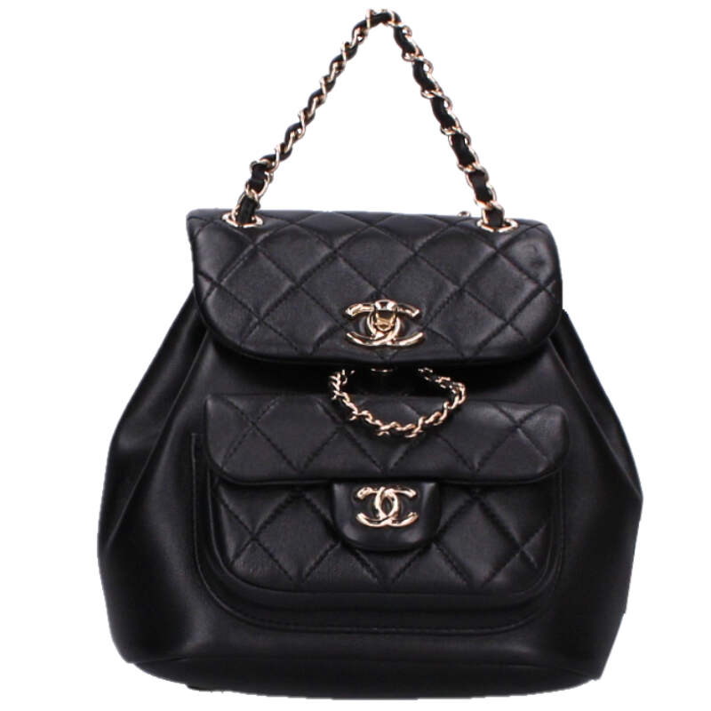 シャネル CHANEL   AS2908 マトラッセココマークラムスキンリュック(黒いこと×ゴールド)【425062】【SB01】【小物】【中古】bb212#rinkan*A