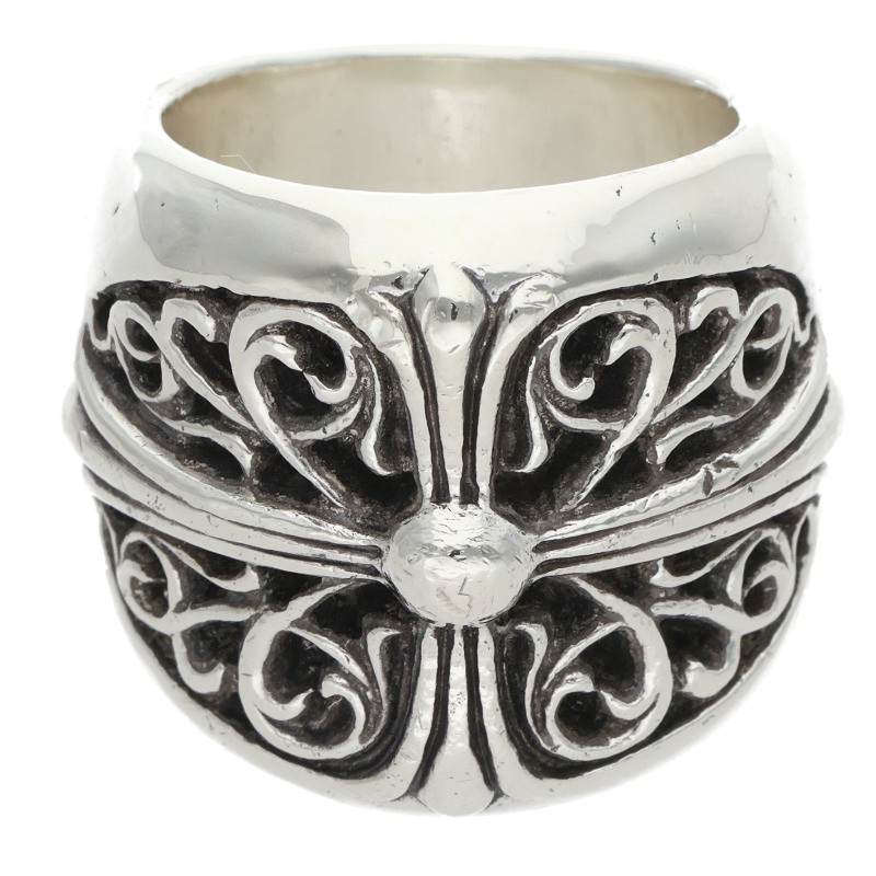 クロムハーツ Chrome Hearts 大きさ:18.5号  CLASSIC OVAL クラシックオーバルクロス しろがね色輪っか(しろがね色 45.88g)【725062】【NO05】【小物】【中古】bb411#rinkan*C