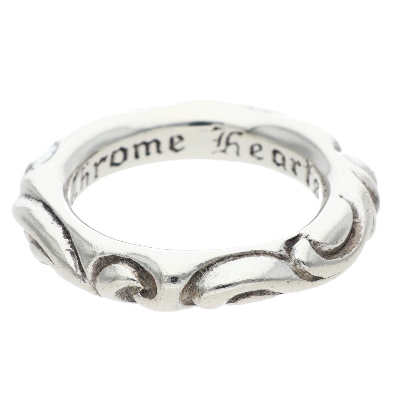 クロムハーツ Chrome Hearts 大きさ:13号  SCRL BAND スクロールダンス楽隊 しろがね色輪っか(しろがね色 8.3g)【825062】【os06】【小物】【中古】bb30#rinkan*B