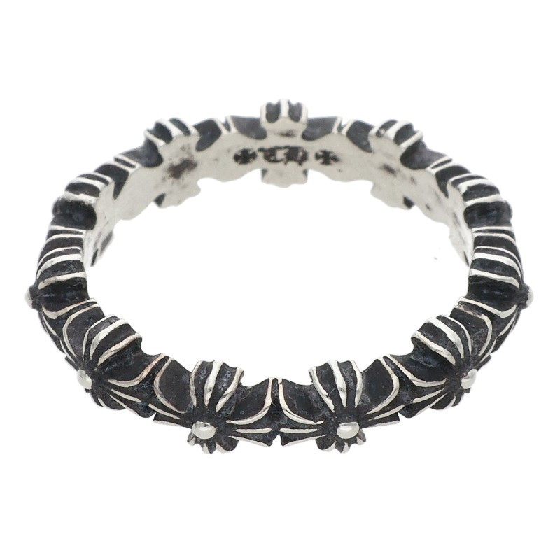 クロムハーツ Chrome Hearts 大きさ:7号  TINY E CH PLS BAND タイニーECHつけ加えるダンス楽隊 しろがね色輪っか(しろがね色 2.07g)【525062】【聞き入れる15】【小物】【中古】bb492#rinkan*S