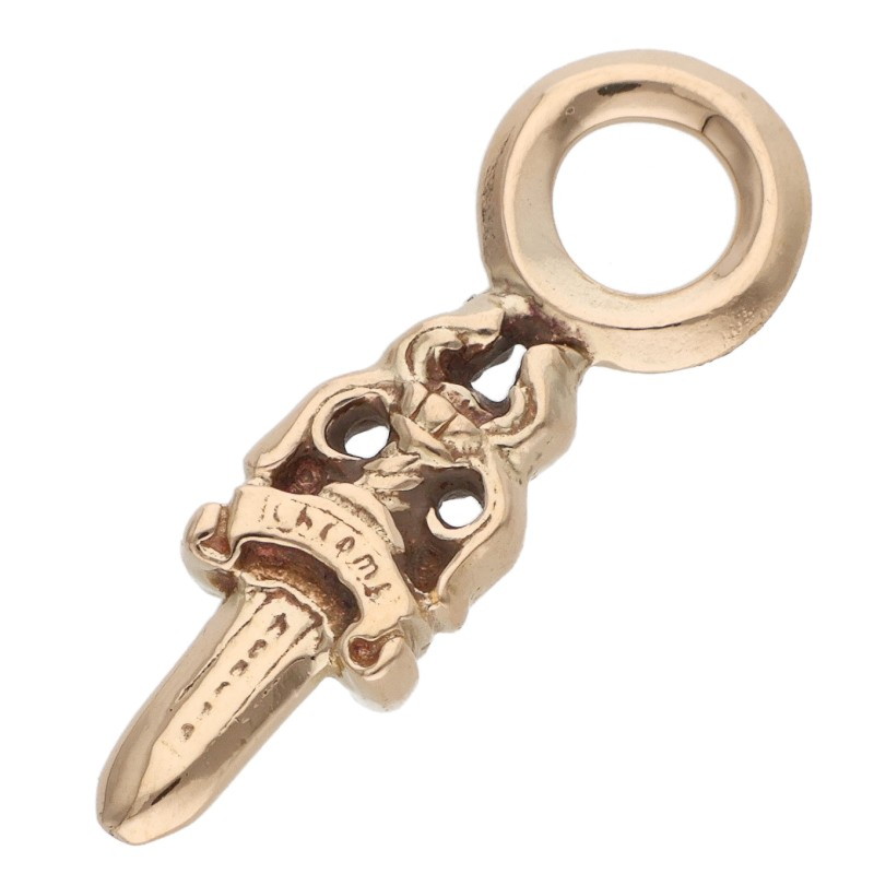クロムハーツ Chrome Hearts   22K STACK DAGGER ダガースタックチャーム ゴールド首飾りいの一番(しろがね色 1.93g)【625062】【SJ02】【小物】【中古】bb349#rinkan*B