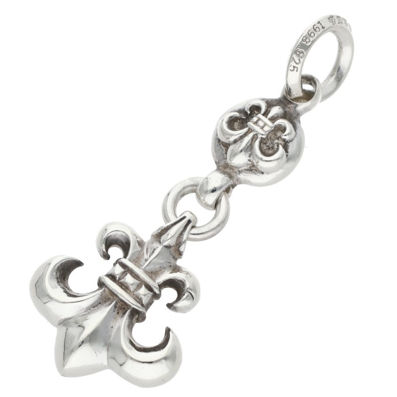 クロムハーツ Chrome Hearts   1BALL BS FLEUR 1どんぶり鉢BS太陽フレア惹きつける 惹きつける しろがね色首飾りいの一番(しろがね色 11.07g)【725062】【SJ02】【小物】【中古】bb30#rinkan*B