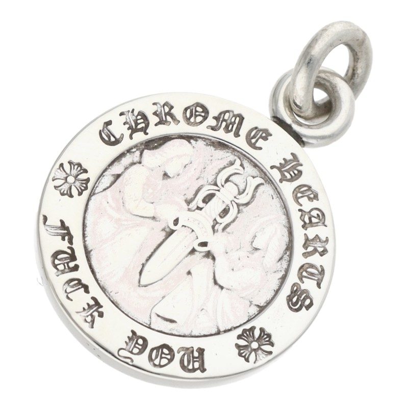 クロムハーツ Chrome Hearts   CHRM ANGL MDL エンジェルメダルチャーム V1 しろがね色首飾りとっ始め(しろがね色 6.33g)【725062】【SJ02】【小物】【中古】bb30#rinkan*B