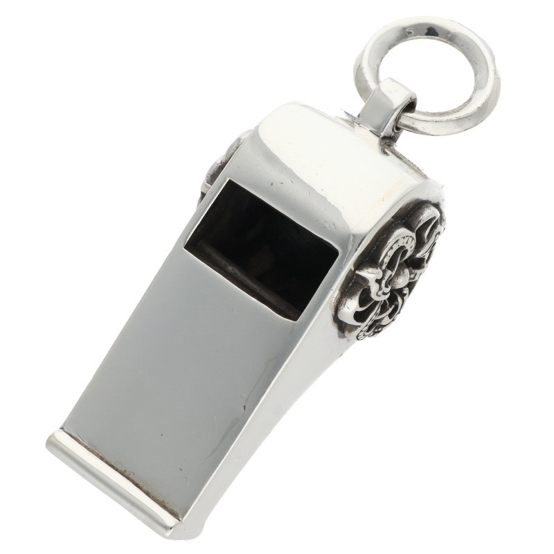 クロムハーツ Chrome Hearts   WHISTLE PENDANT 呼び子シャンデリヤ ケルティックオールドシルバーネックレストップ(しろがね色 72.26g)【525062】【SS07】【小物】【中古】bb62#rinkan*B