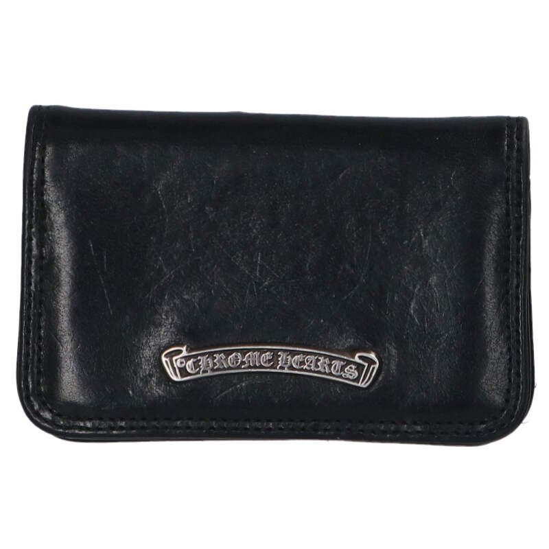 クロムハーツ Chrome Hearts   CARD CASE はと目付き添い人レザーカードケース(黒いこと)【425062】【SJ02】【小物】【中古】bb413#rinkan*B