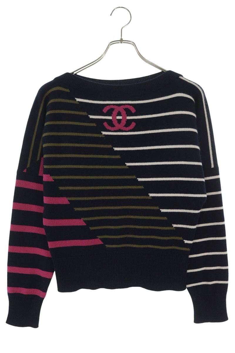 シャネル CHANEL 大きさ:36  P62885K48446 カシミール 間借り人編み物(米国海軍×さくら色)【625062】【BS99】【レディース】【中古】bb459#rinkan*B