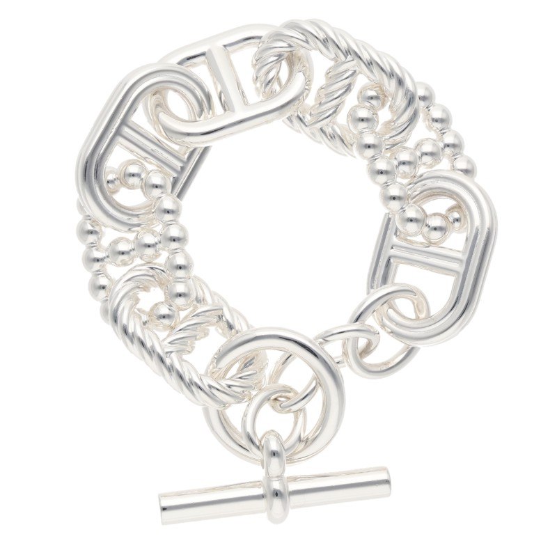 エルメス HERMES サイズ:16 Chaine d'Ancre Alea II GM シェーヌダンクルアレアIIGMシルバーブレスレット(シルバー 166.59g)【106062】【SS13】【小物】【中古】bb205#rinkan*S |RINKAN