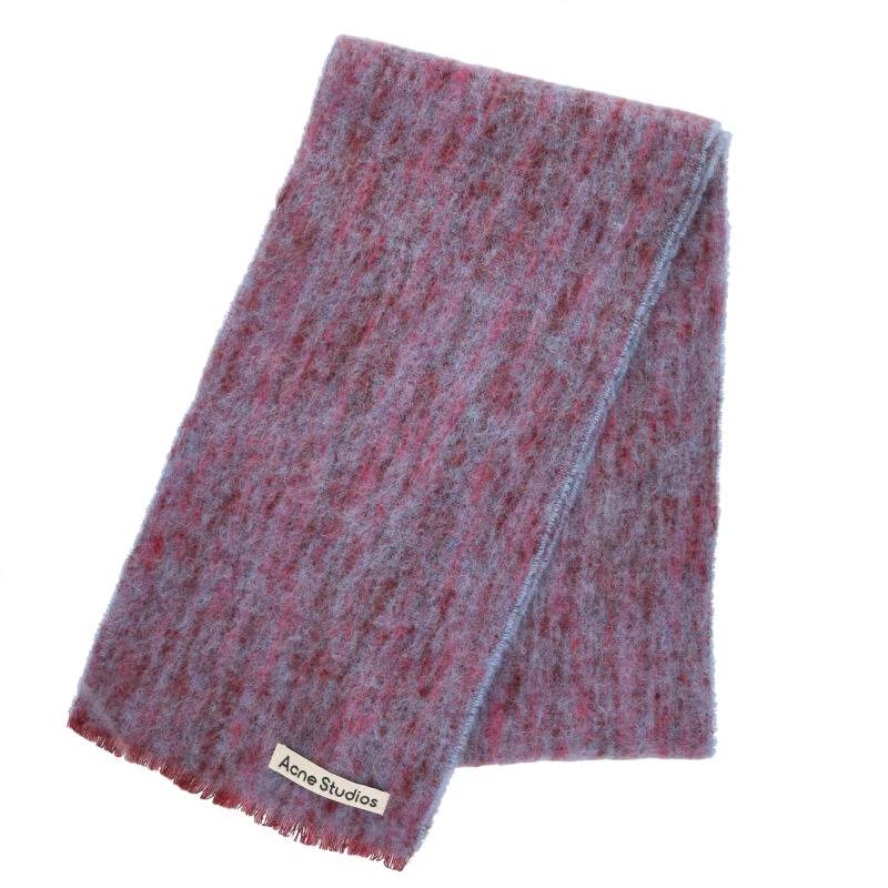 アクネストゥディオズ ACNE STUDIOS   CA0142 アルパカ混えり巻き(さくら色×赤いこと×点火装置青碧)【706062】【BS99】【小物】【中古】bb378#rinkan*A