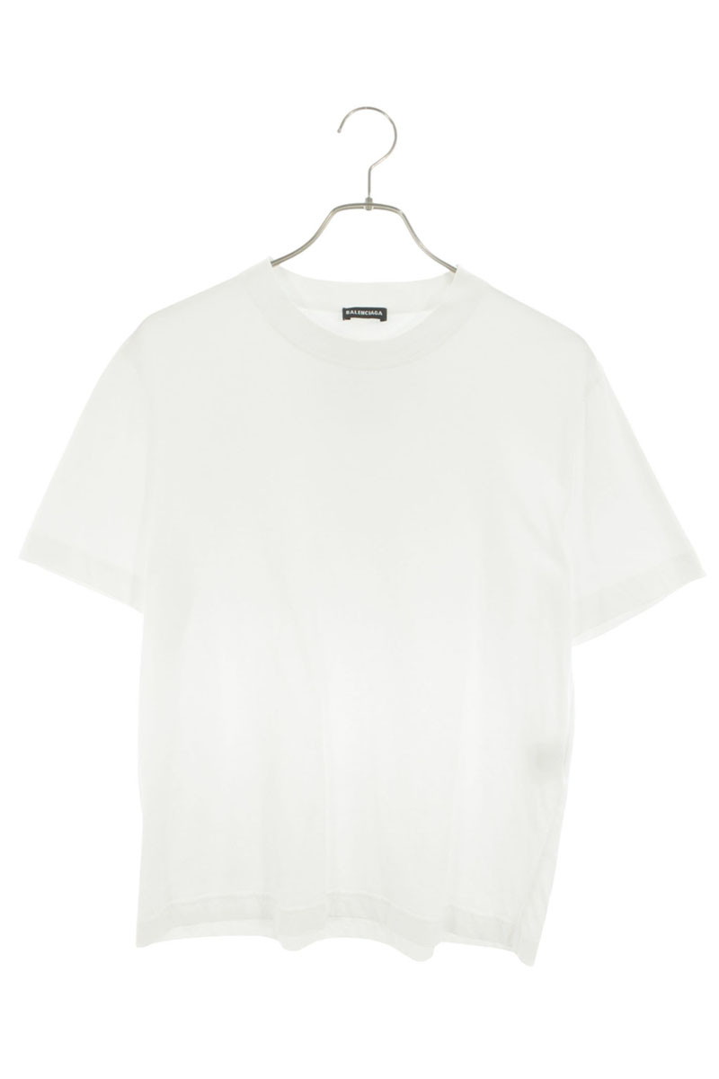 バレンシアガ BALENCIAGA サイズ:M 496053 TXK46 バックロゴTシャツ(ホワイト)【416062】【BS99】【レディース】【中古】bb378#rinkan*C|RINKAN