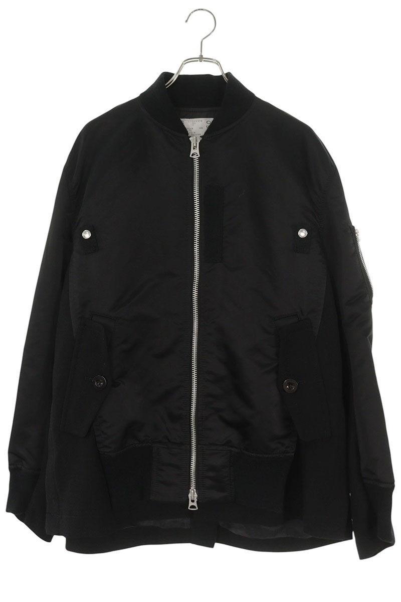 サカイ Sacai 大きさ:3  21AW  21-02660M 縛MA-1上衣(黒いこと)【725062】【BS99】【メンズ】【中古】bb455#rinkan*B