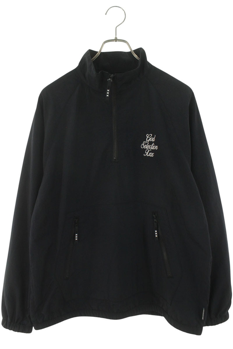 ゴッドセレクショントリプルエックス GOD SELECTION XXX サイズ:L GX-A26-JK-01 ロゴ刺繍ハーフジップジャケット(ブラック)【306062】【BS99】【メンズ】【中古】bb18#rinkan*S|RINKAN
