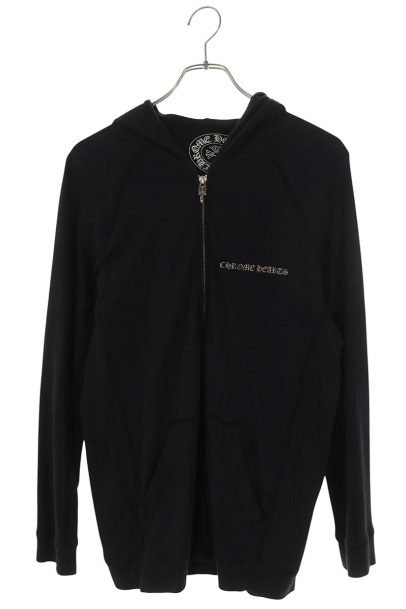 クロムハーツ Chrome Hearts 大いさ:M 年寄りのうしろ側CHプラスプリントダガージップ薄っぺらパーカー(黒いこと)【525062】【SS13】【メンズ】【中古】bb334#rinkan*B