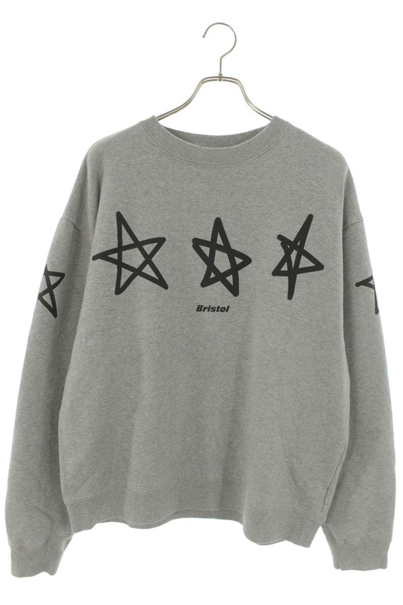 エフシーアールビー F.C.R.B. サイズ:L 23AW STAR CREWNECK SWEAT FCRB-232078 スターグラフィックプリントスウェット(グレー)【625062】【BS99】【メンズ】【中古】bb411#rinkan*B|RINKAN