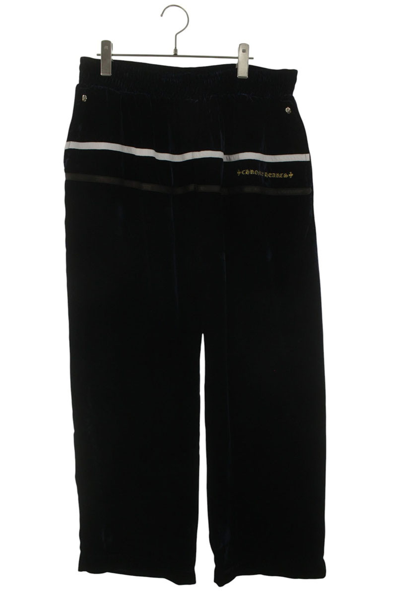 クロムハーツ Chrome Hearts 大きさ:XL  VELVET TRACKSUIT PANTS ロゴタイプ刺しゅうベロアトラックロングパンツ(米国海軍)【725062】【FK04】【メンズ】【中古】bb406#rinkan*A