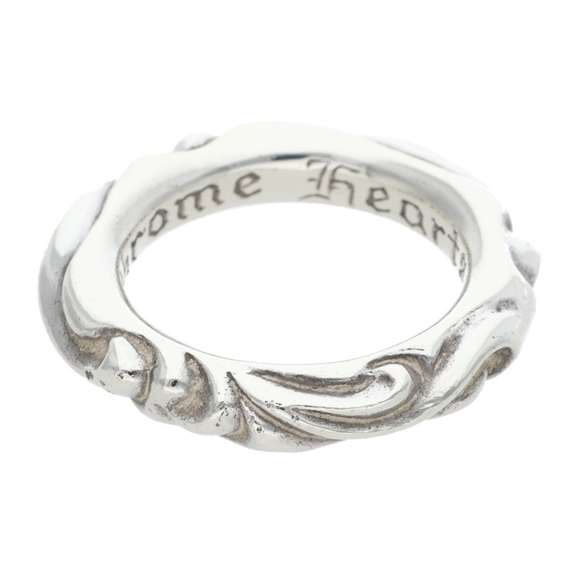 クロムハーツ Chrome Hearts 大きさ:11号  SCRL BAND スクロールダンス楽隊 しろがね色輪っか(しろがね色 7.93g)【725062】【FK04】【小物】【中古】bb297#rinkan*B