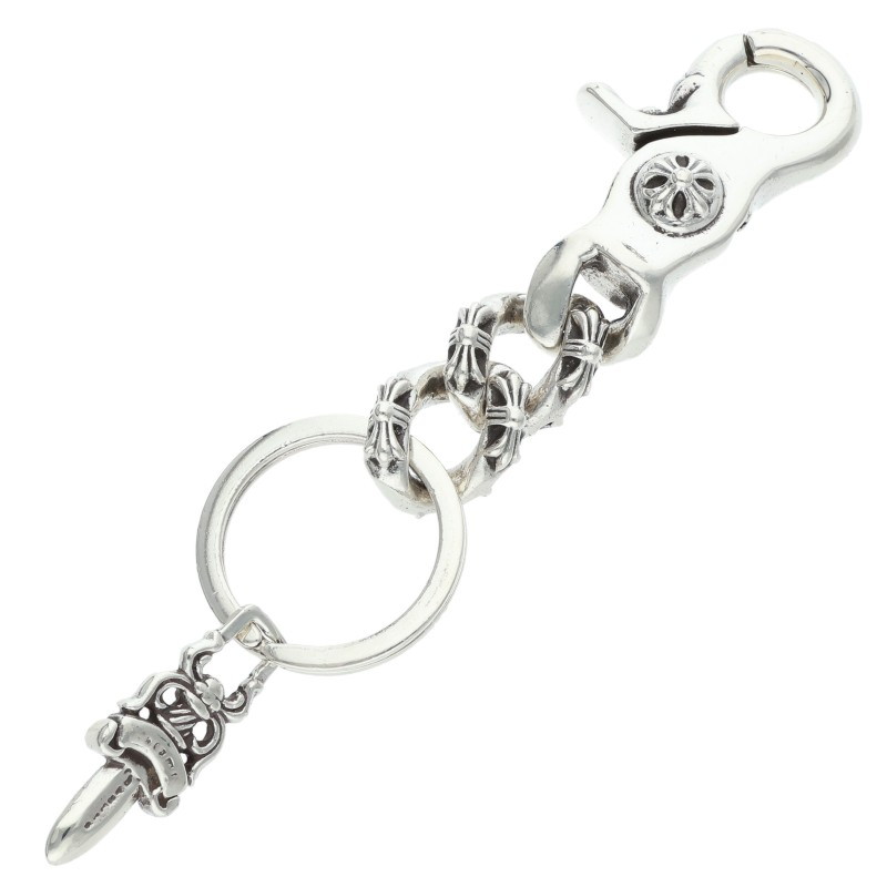 クロムハーツ Chrome Hearts　サイズ:ショート CLP CHN XFANCY-S/ショートエクストラファンシーリンク シルバーキーチェーン(シルバー 55.5g)【035062】【OS06】【小物】【中古】bb334#rinkan*B｜RINKAN