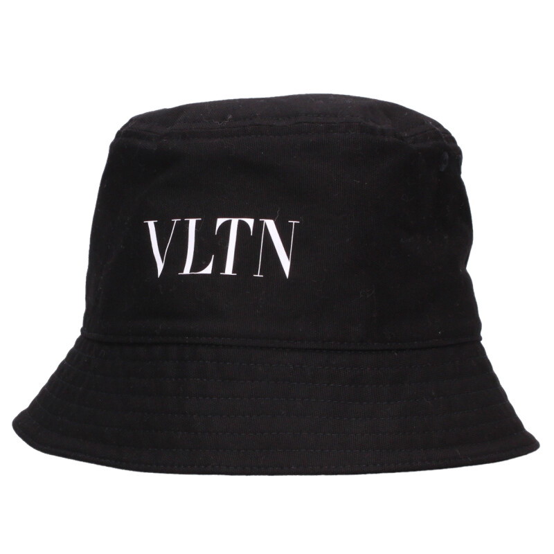 ヴァレンティノ VALENTINO 大きさ:58  4Y2HGA11UXI VLTNロゴプリントバケットハット(黒いこと)【625062】【OM10】【小物】【中古】bb344#rinkan*A